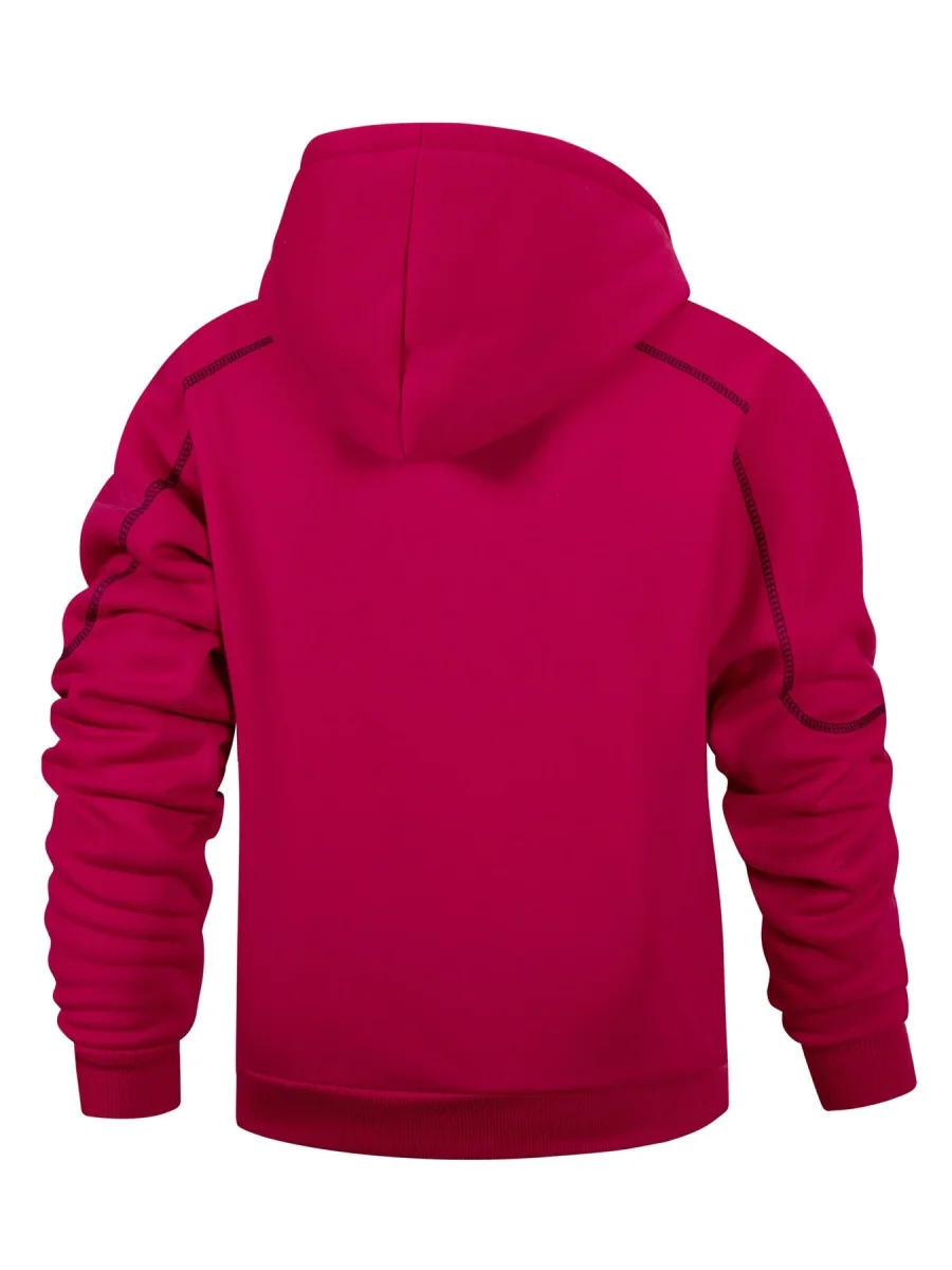 Lot de 2 Hoodies Homme Zippés Bicolores Chauds avec Capuche et Poches - Imagen 8