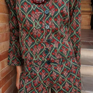 CHAQUETA ESTAMPADA VERDE