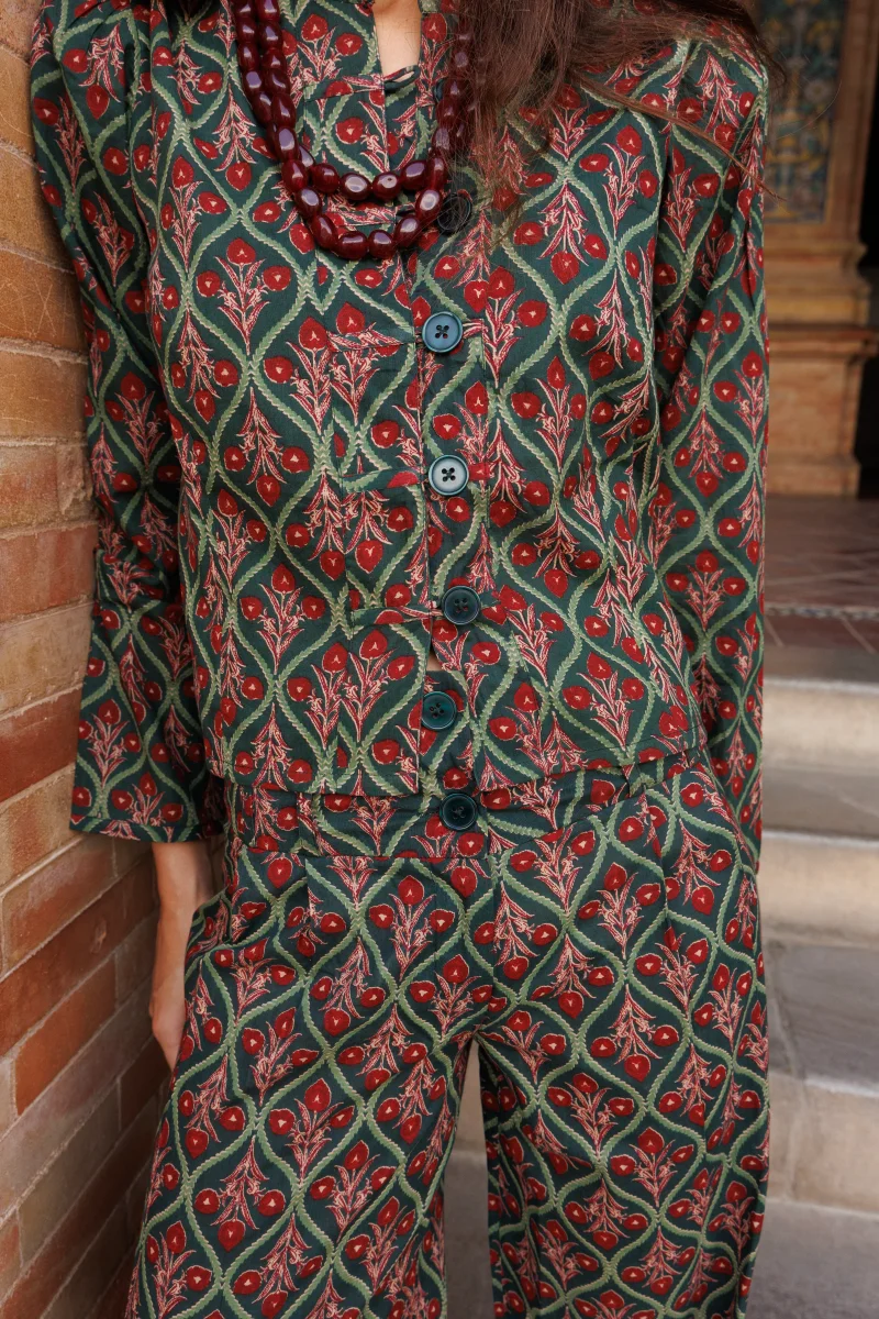 CHAQUETA ESTAMPADA VERDE