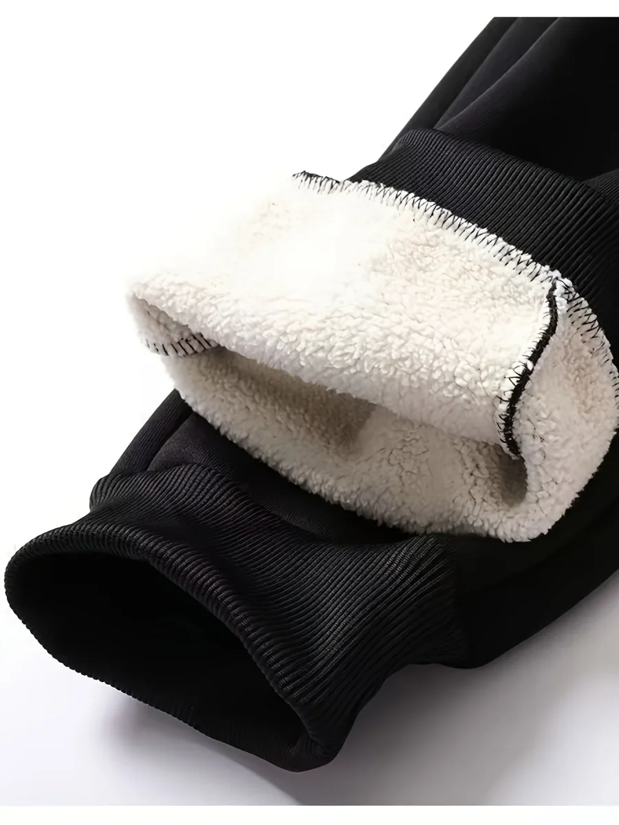 Lot de 3 Pantalons de Survêtement Polaire Homme, Élastique, Doublure Chaude, Poches Zippées, Bleu Marine, Noir et Gris Clair - Imagen 9