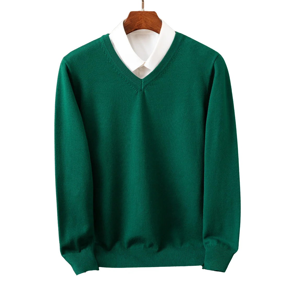 Elegante jersey de cachemira con cuello en V - Imagen 8