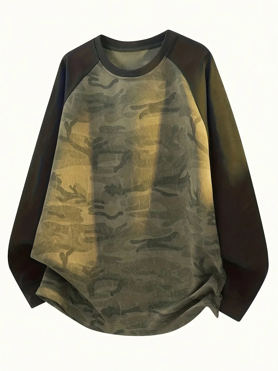T-shirt à manches longues camouflage Raglan Vert Armée - Imagen 2