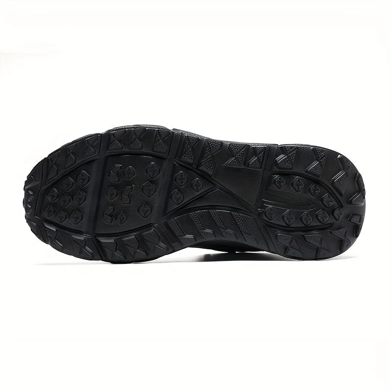 Bottes montantes homme noires, style randonnée, lacets et œillets métalliques - Imagen 6