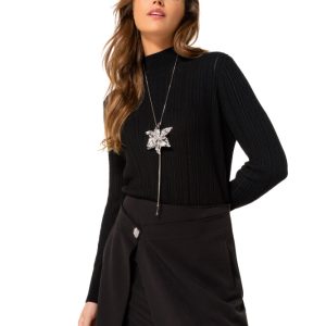 Jersey ajustado de punto acanalado CAROLINE BISS