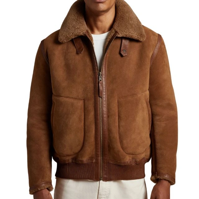 Chaqueta de ante color caramelo para hombre - Imagen 2