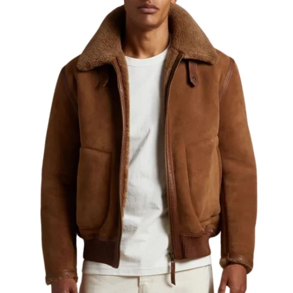 Chaqueta de ante color caramelo para hombre - Imagen 6