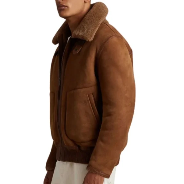 Chaqueta de ante color caramelo para hombre - Imagen 4