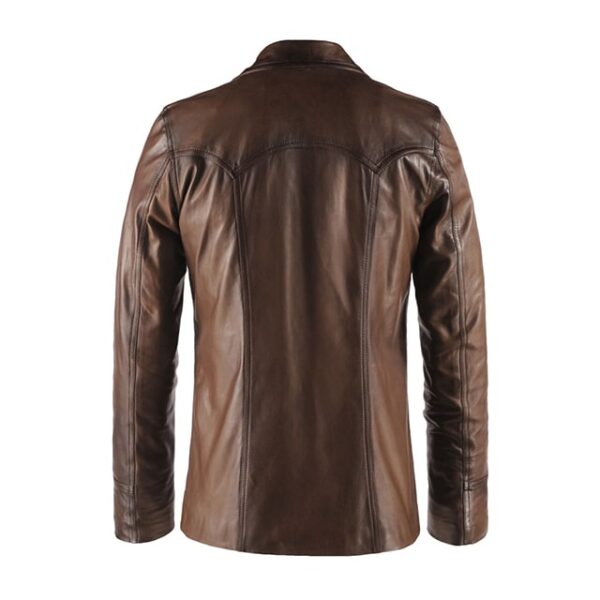 Blazer de piel de oveja para hombre de Agent 47 - Imagen 7