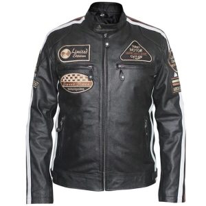 Chaqueta de piel de oveja negra para hombre de American Classic Urban Motors.