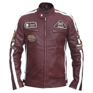 Chaqueta de hombre de cuero genuino marrón, edición limitada