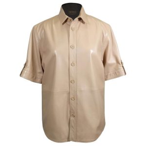 Chaqueta de piel de oveja de manga corta para mujer, blanca