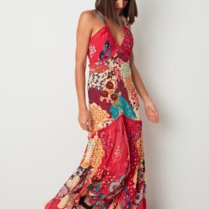 Vestido largo seda aberturas