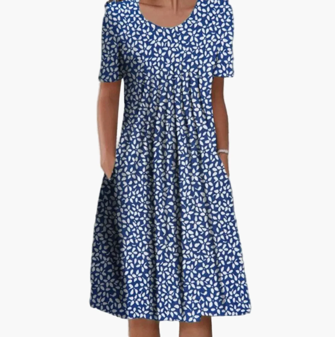 Robe d'été femme coupe midi à imprimé floral, style décontracté et élégant pour occasions estivales - Imagen 4