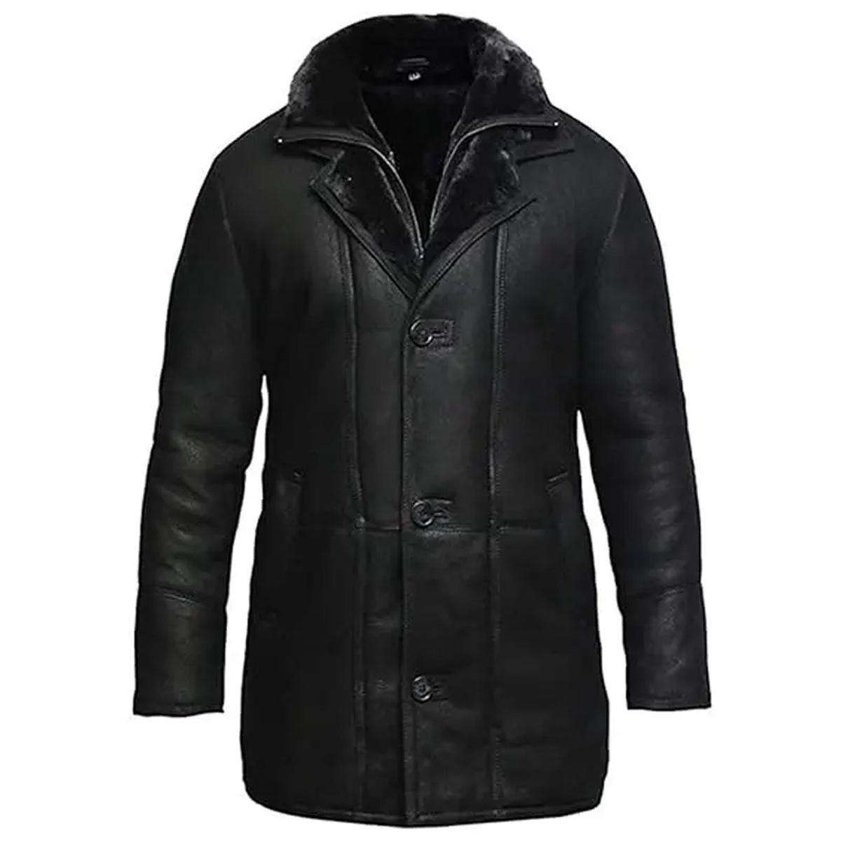 gabardina de piel de oveja negra - Imagen 3