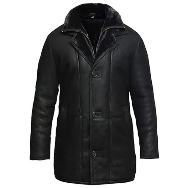gabardina de piel de oveja negra - Imagen 2