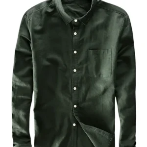 Camisa elegante de algodón y lino