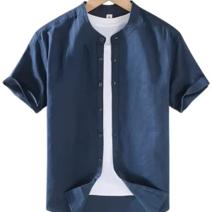 Elegantes camisas de lino de manga corta