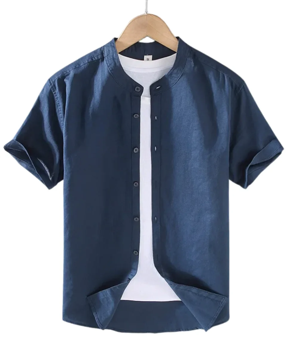 Elegantes camisas de lino de manga corta