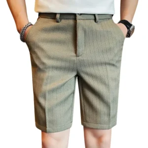 Pantalones cortos elegantes con estampado de gofre