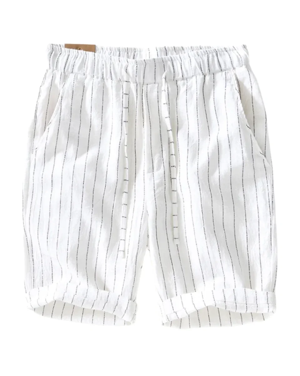 Pantalones cortos elegantes de algodón y lino - Imagen 2