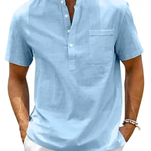 Elegante camisa de algodón de manga corta