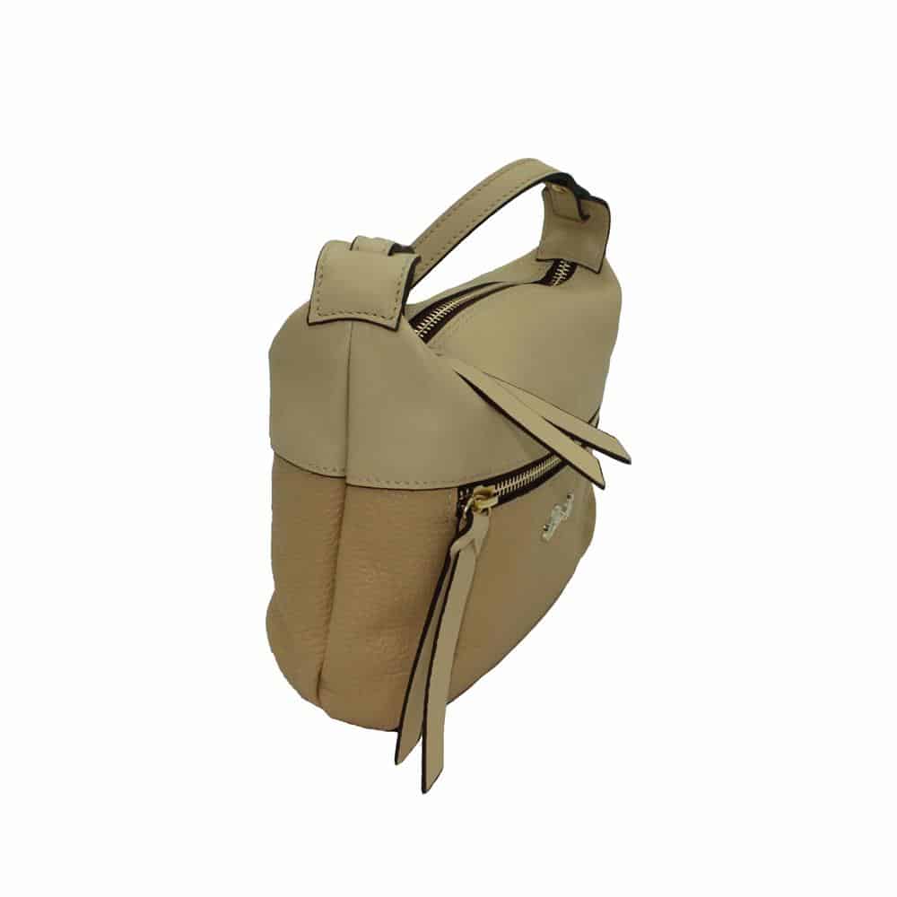 Bolso Bandolera con Bolsillo en la Delantera y Color Beige - Imagen 3