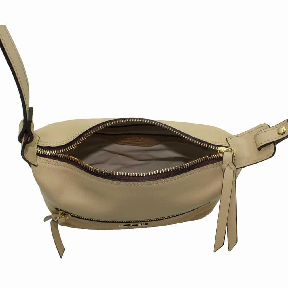 Bolso Bandolera con Bolsillo en la Delantera y Color Beige - Imagen 4