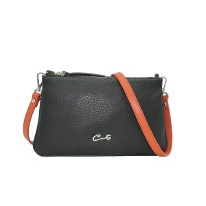 Bolso Bandolera con Dos Bolsillos y Colores Combinados