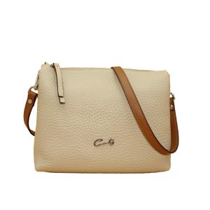Bolso de Bandolera en Piel Burbuja con Asa Combinada
