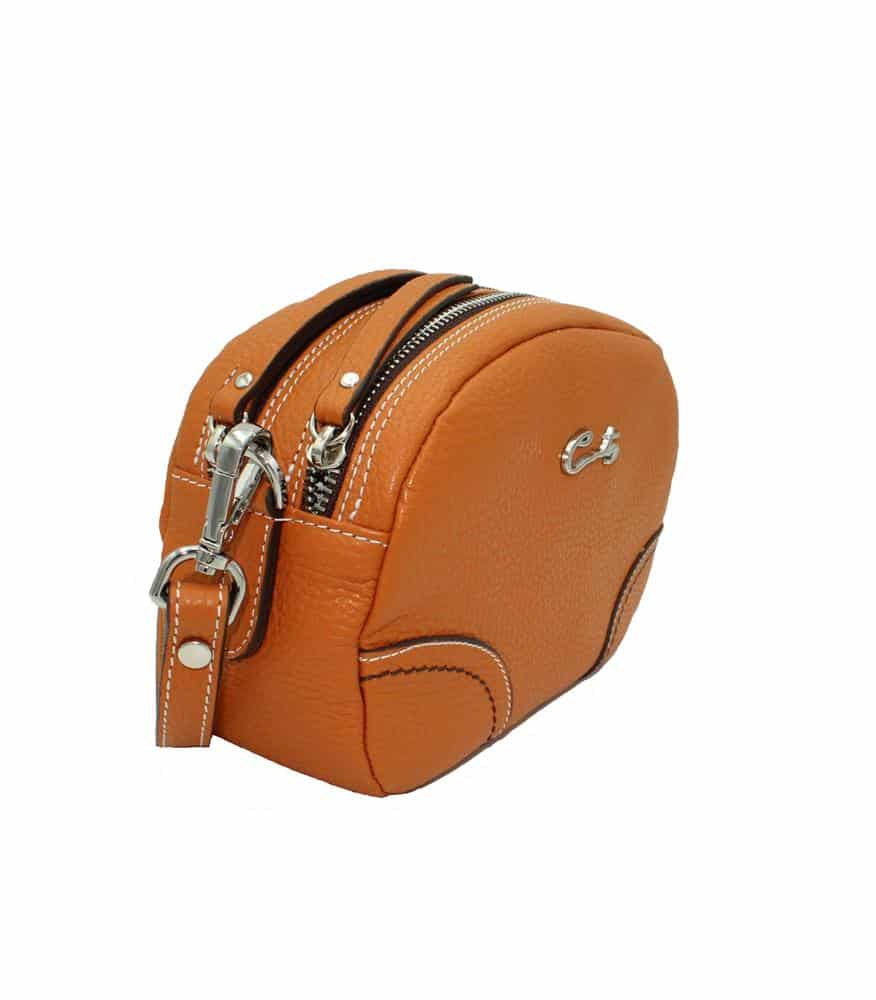 Bolso Bandolera en Piel con Doble Cremallera - Imagen 3