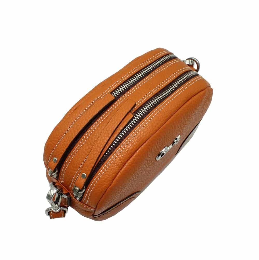 Bolso Bandolera en Piel con Doble Cremallera - Imagen 4