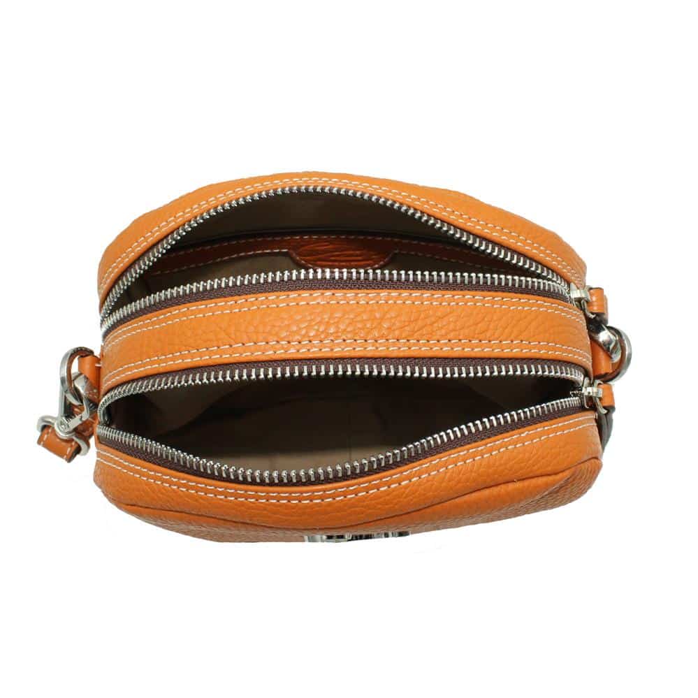 Bolso Bandolera en Piel con Doble Cremallera - Imagen 5