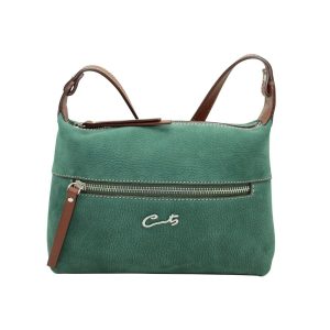 Bolso de Bandolera en Piel Nobuk Combinado
