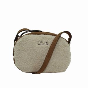 Bolso Bandolera en Piel Serraje y Borrego