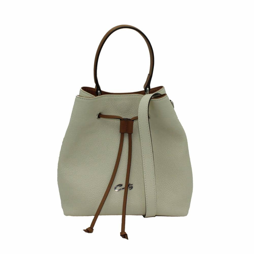 Bolso Bombonera en Piel Beige
