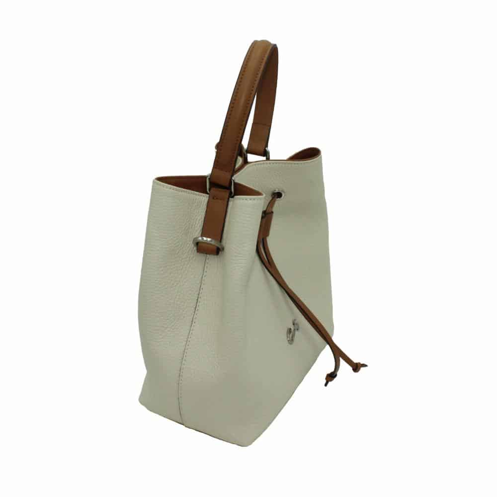 Bolso Bombonera en Piel Beige - Imagen 3