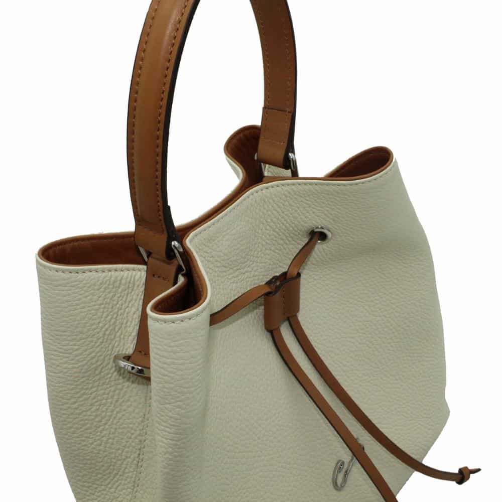 Bolso Bombonera en Piel Beige - Imagen 4