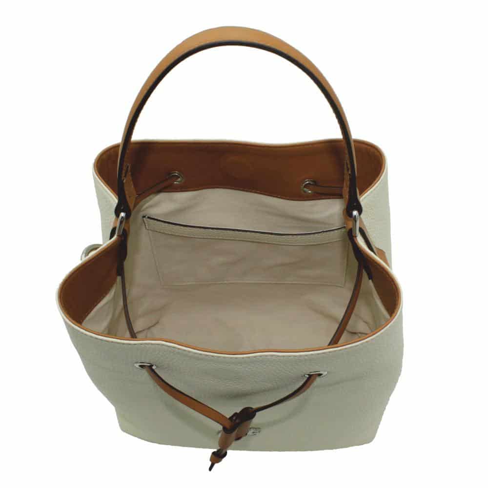 Bolso Bombonera en Piel Beige - Imagen 5