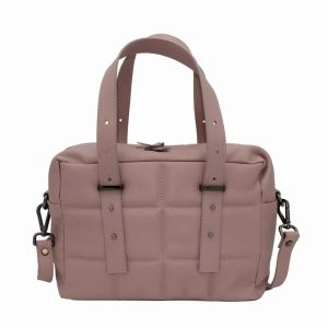 Bolso Bowling con Detalle de Costuras en Rosa