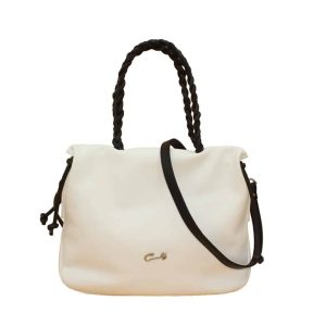 Bolso Bowling en Piel Lisa con Asa Trenzada