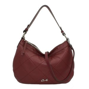 Bolso Hobo Acolchado de Piel con Bandolera