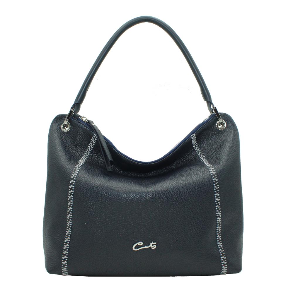 Bolso Hobo con Costuras Zigzag - Imagen 2