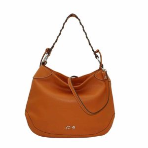 Bolso Hobo Grande con Asa de Piel y detalle Entrelazado