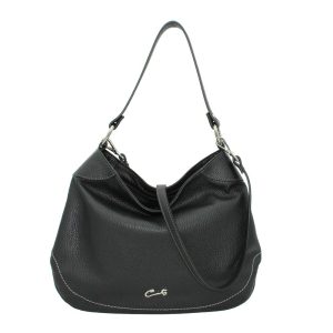 Bolso Hobo Grande con Costura al Contraste