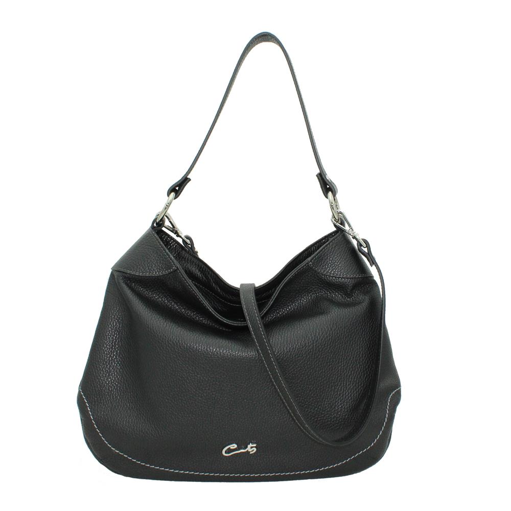 Bolso Hobo Grande con Costura al Contraste - Imagen 2