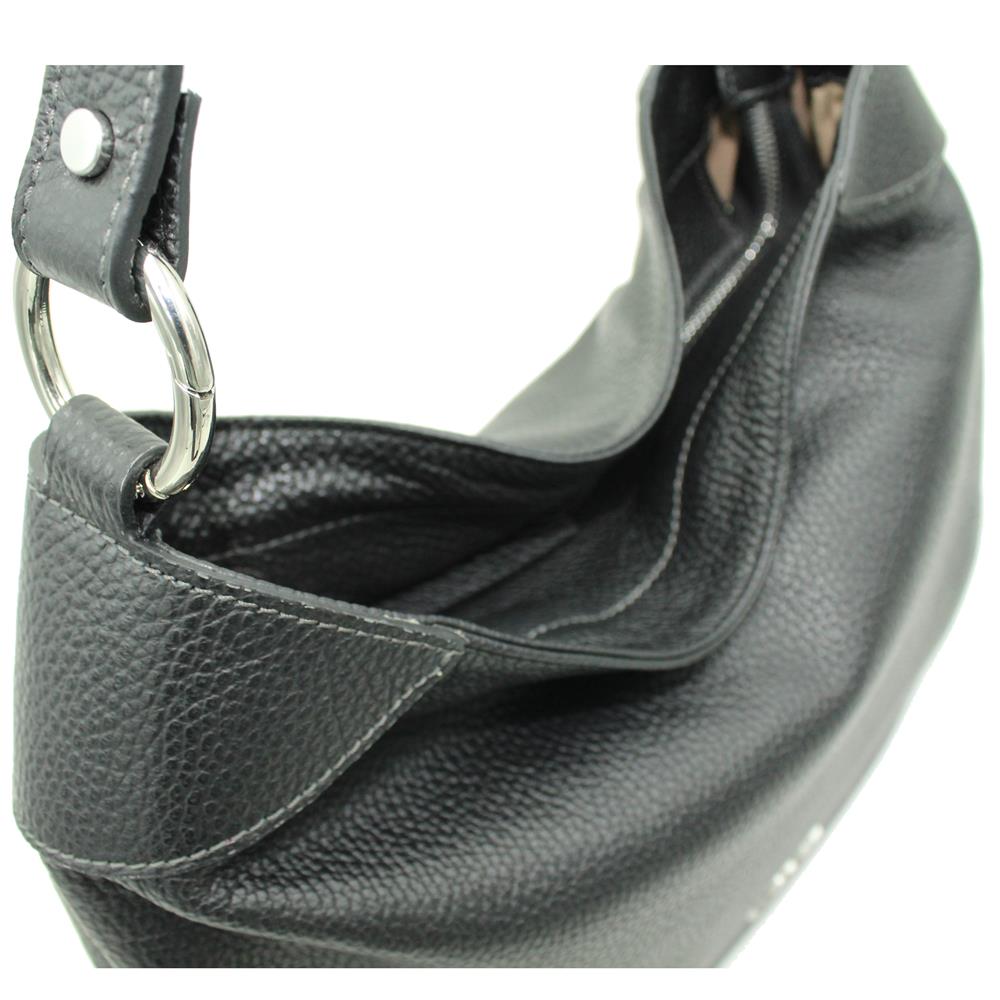 Bolso Hobo Grande con Costura al Contraste - Imagen 4