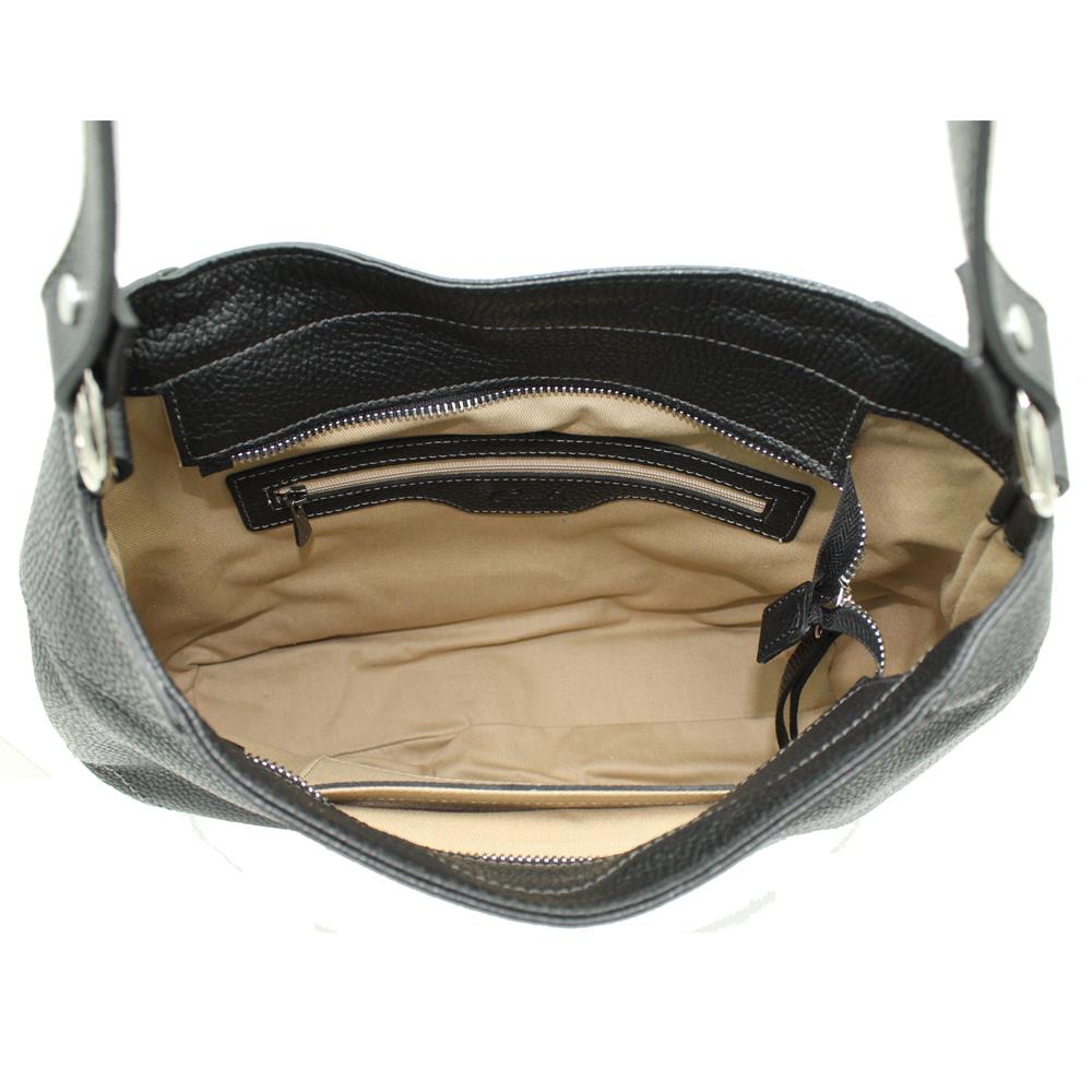 Bolso Hobo Grande con Costura al Contraste - Imagen 6