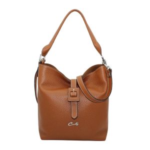 Bolso Hobo con Hebilla forrada en Piel