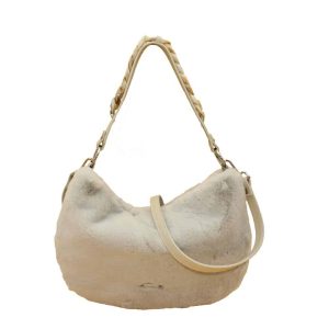 Bolso Hobo Pequeño en Piel y Pelo