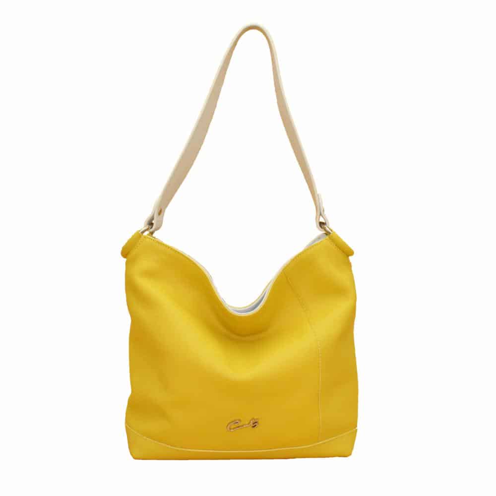 Bolso Hobo en Piel Combinado